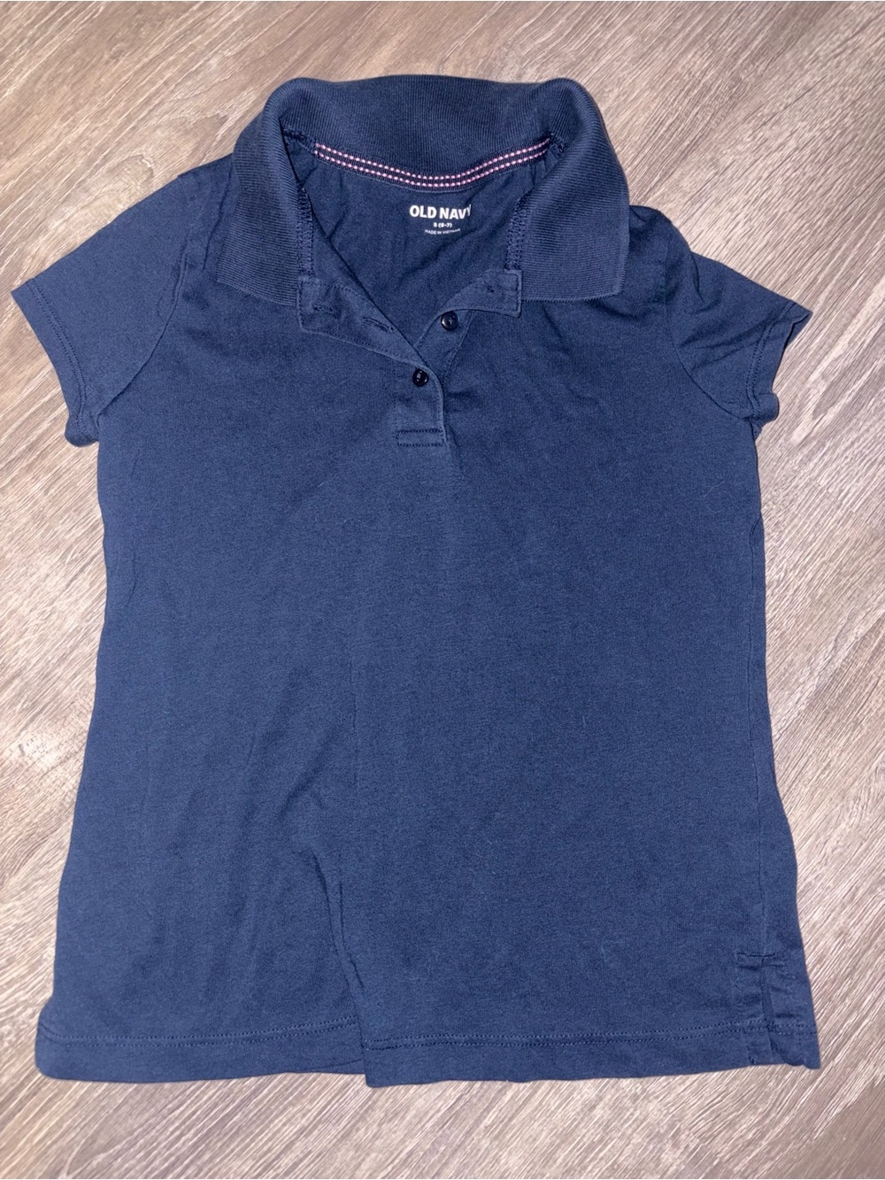 Old Navy Dark Navy Polo with Pink Trim
